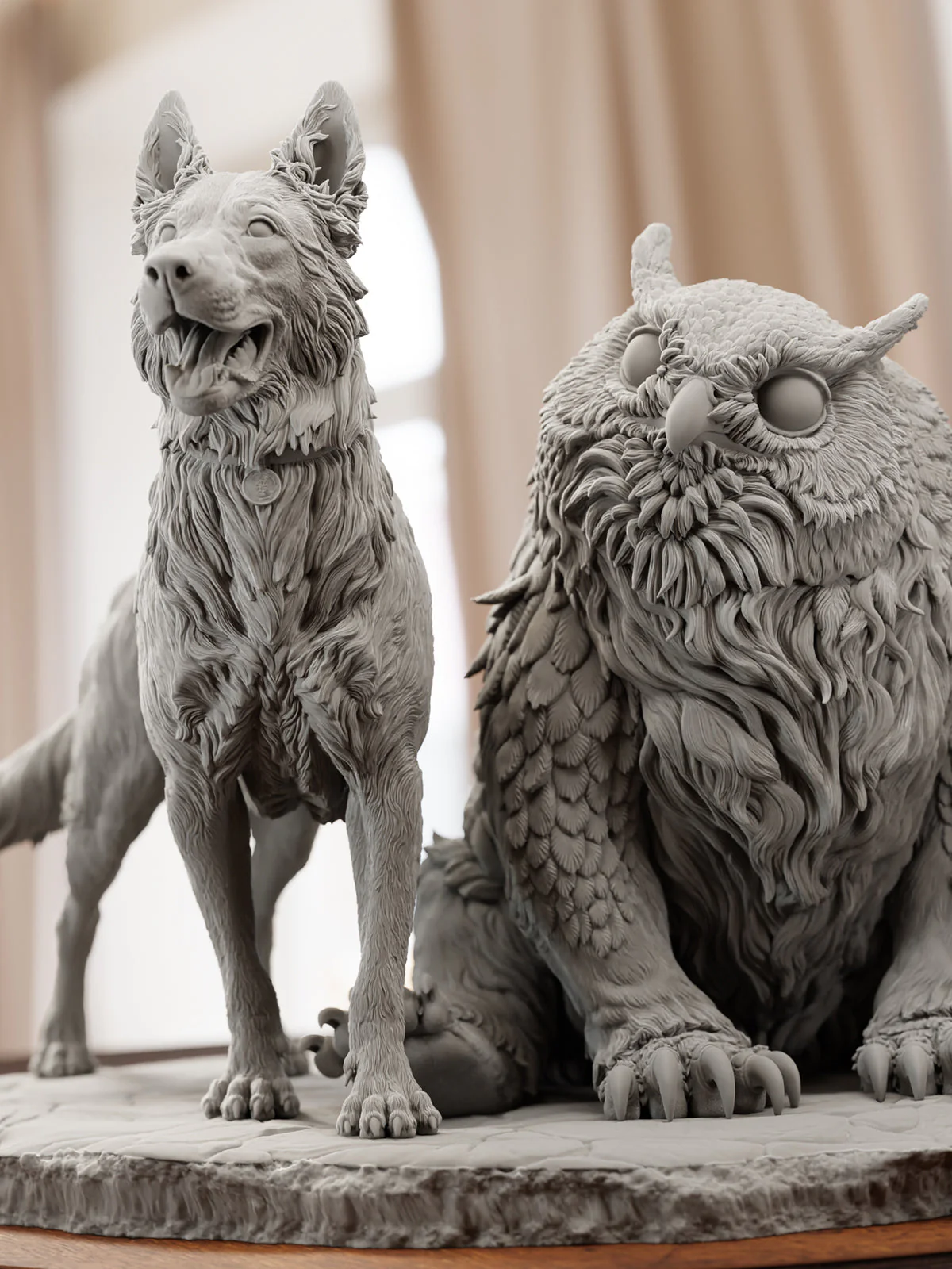 Owlbear & Scratch - Baldur's Gate 3 Statue - Image 3