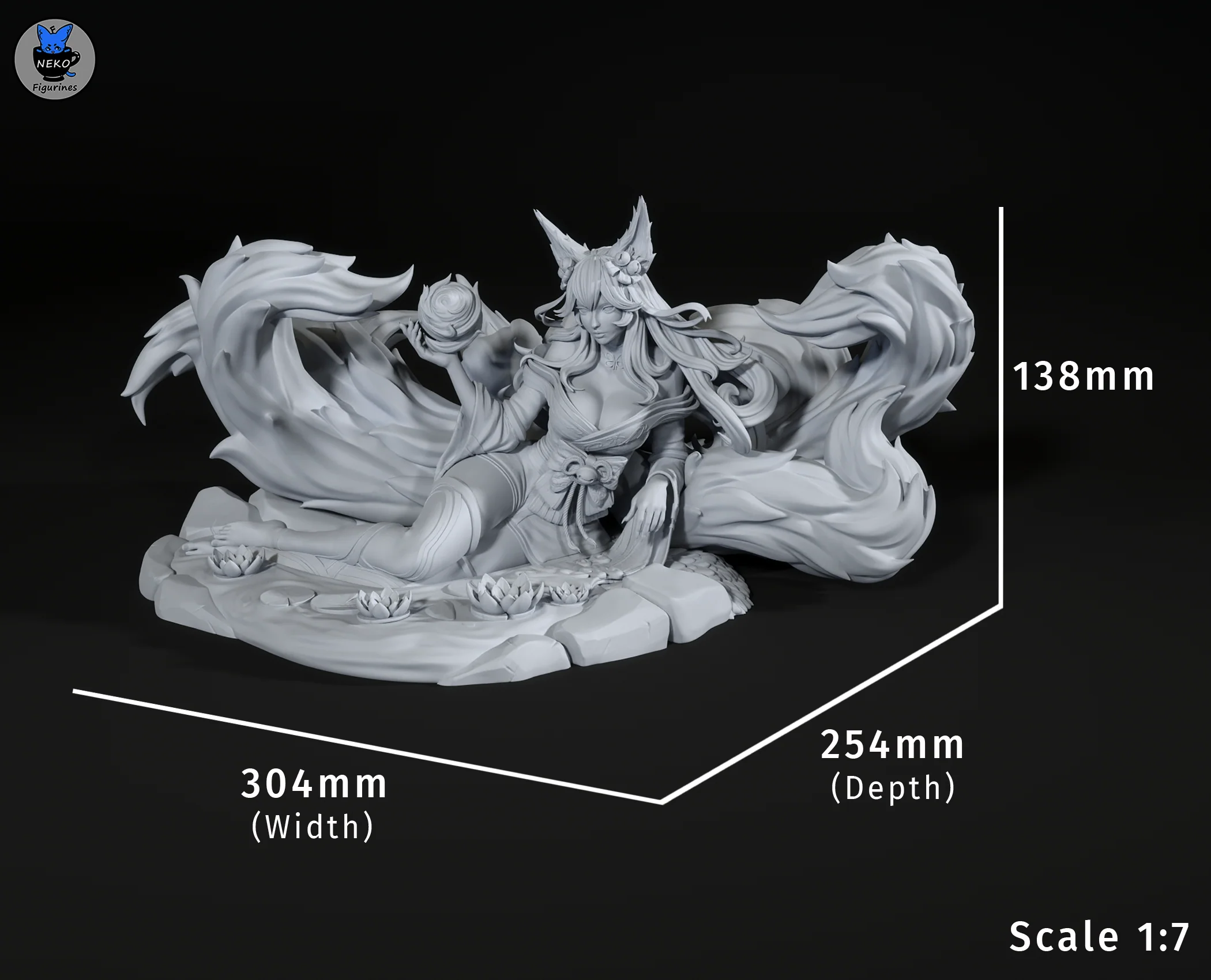 Spirit Blossom Fox Statue - Image 7
