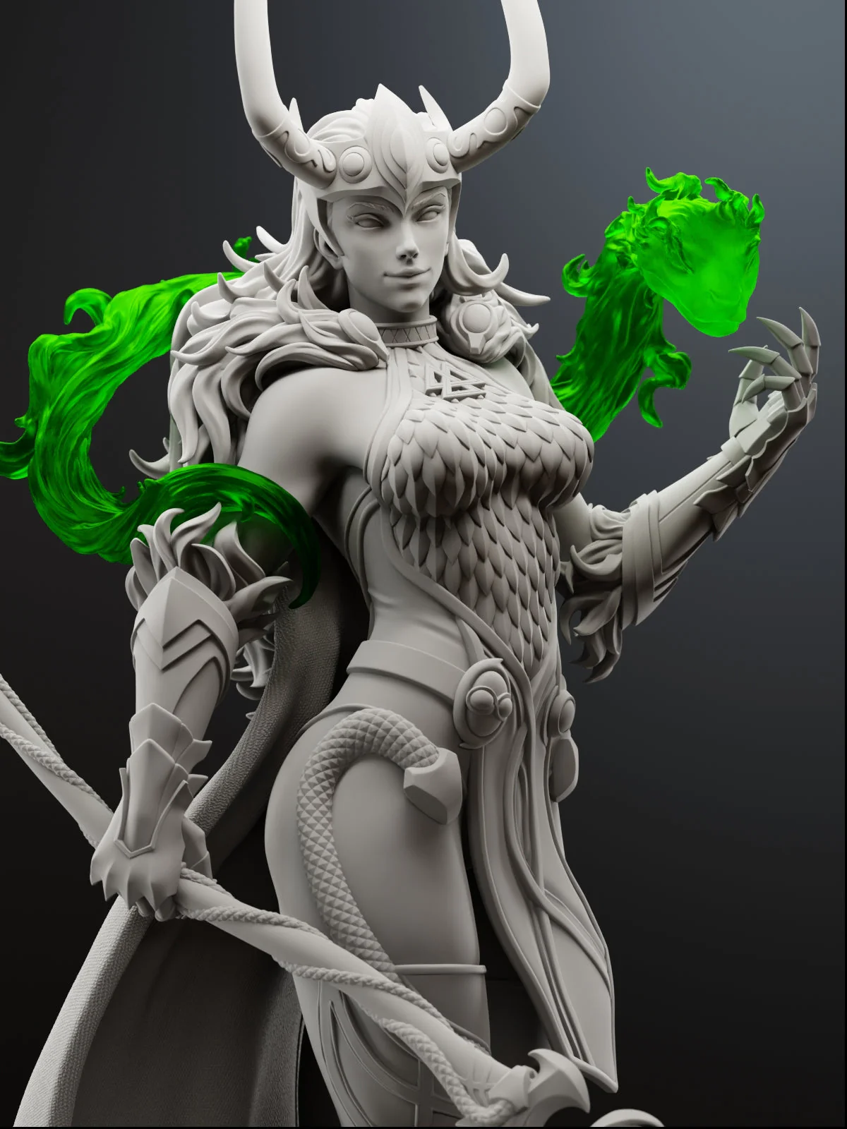 Trickster Serpent Statue